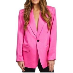 ALC Pink Blazer Jacket with Notched Lapels and Tailored Fit sz 6